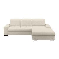 Ecksofa mit Bettfunktion Malaga new Chenille hellgrau - Hellgrau/Schwarz, KONVENTIONELL, Textil (286/203cm) - Ondega