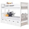 Etagenbett Sammy Weiß Kiefer Massiv 90 cm mit Stauraum - Weiß, MODERN, Holz (90/200cm) - MID.YOU