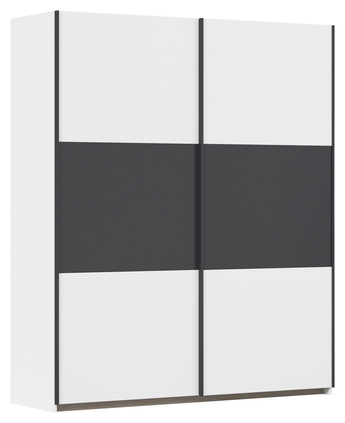 Schwebetürenschrank Neo Grau Weiß B: 175 Cm - Weiß/Grau, MODERN, Holzwerkstoff (175/210/59cm) - Rauch Möbel