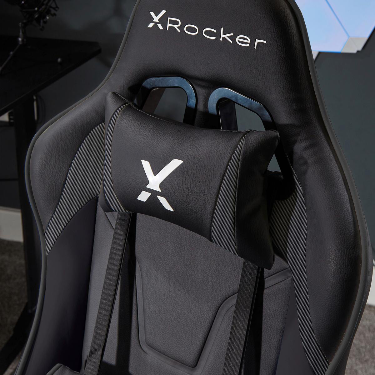 Gaming Stuhl Agility Compact Lederlook, Schwarz - Schwarz, MODERN, Kunststoff/Textil (55/113/62,5cm) - X Rocker