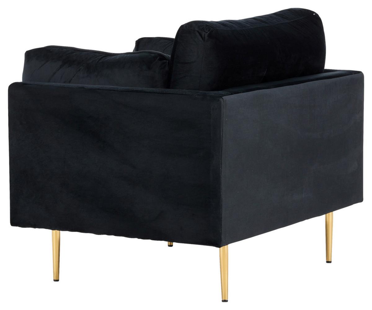 Sessel Boom - Hellbraun/Schwarz, Design, Textil/Metall (110/84/86cm) - Livetastic