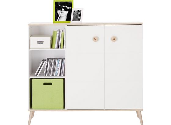 Komoda Billund - bílá/barvy dubu, Moderní, dřevo/kompozitní dřevo (125/111/40cm) - Modern Living Komoda Billund - bílá/barvy dubu, Moderní, dřevo/kompozitní dřevo (125/111/40cm) - Modern Living