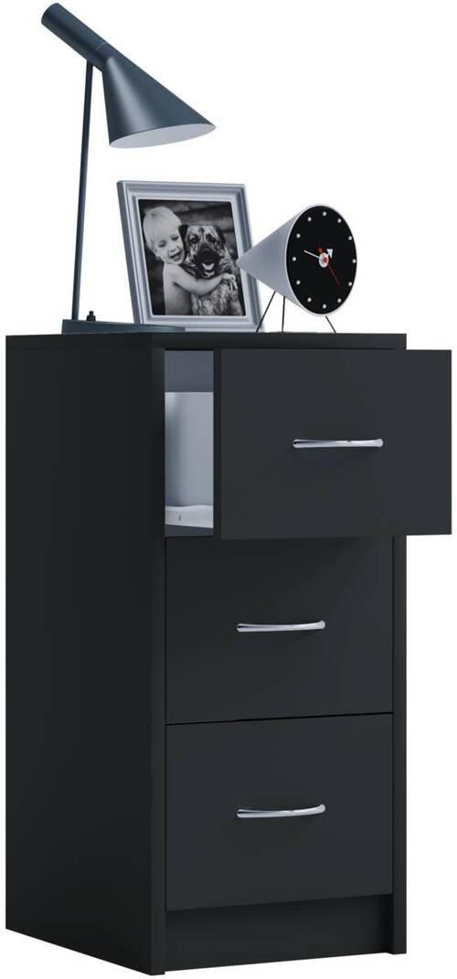 Nočný Stolík Boxal Maxi Š: 35 Cm - čierna/farby hliníka, Basics, kompozitné drevo (35/65/35cm) - MID.YOU