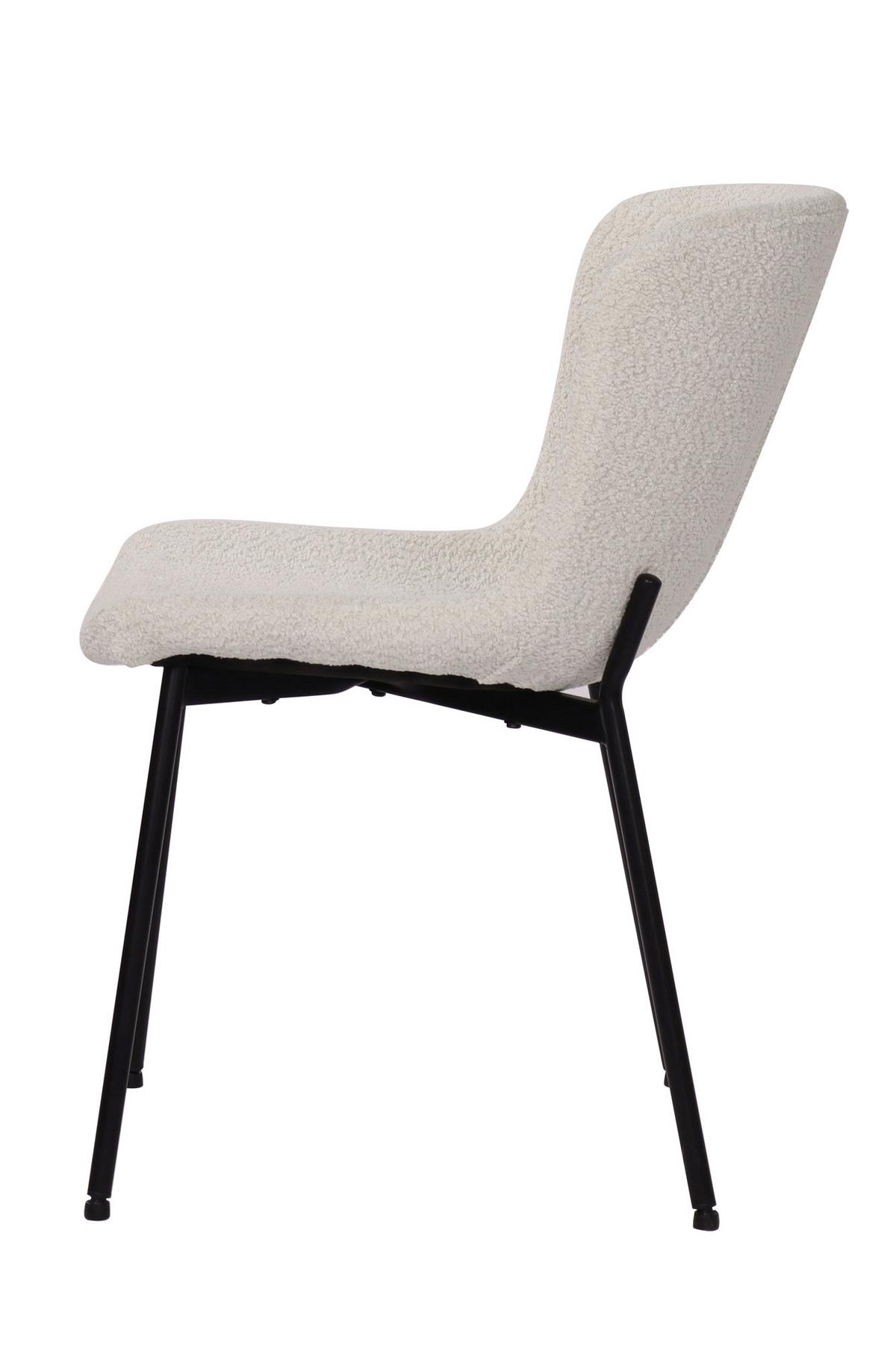 STUHL-SET Schwarz/Weiß 2-teilig - Schwarz/Weiß, MODERN, Textil/Metall (48/83/59cm) - MID.YOU
