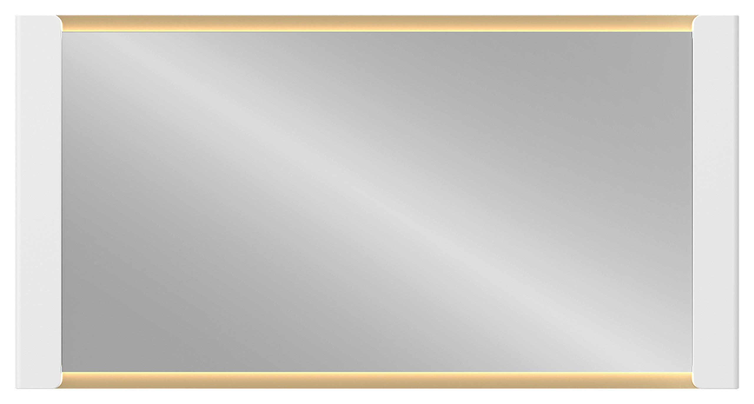 Spiegel Lazio Weiß B: 155 Cm - Weiß Hochglanz/Goldfarben, Trend, Glas/Holzwerkstoff (155/80/3,8cm)