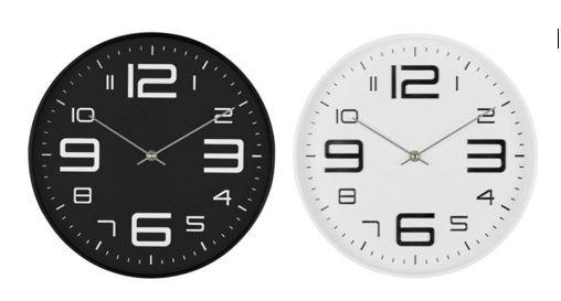 Wanduhr Aresi - Schwarz/Weiß, Design, Glas/Kunststoff (30/4cm) - Luca Bessoni