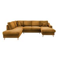 Wohnlandschaft Valentina - Goldfarben/Naturfarben, KONVENTIONELL, Textil (200/301/150cm) - P & B