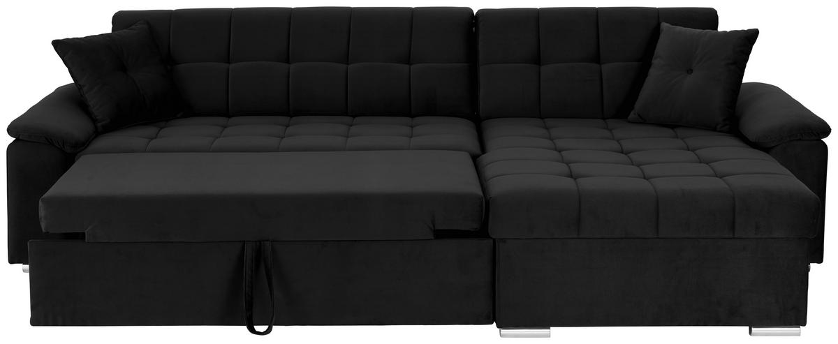 Ecksofa Bali Schwarz, 257cx167cm - Schwarz, Trend, Textil (257/167cm) - Livetastic
