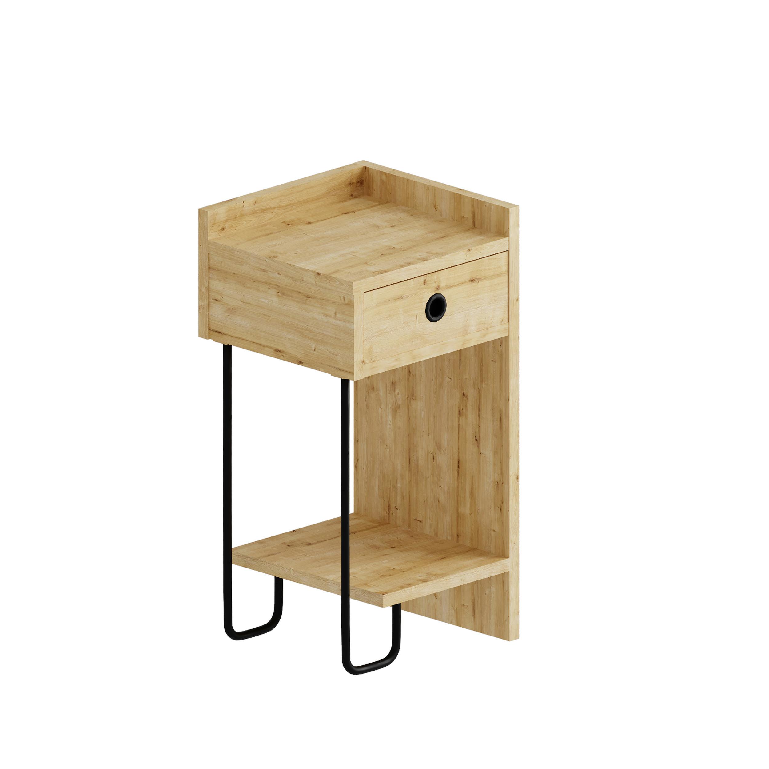 Kindernachtkästchen Sirius Eichefarben/Schwarz B: 32 cm - Eichefarben, Design, Holzwerkstoff (32/61/30cm) - Livetastic