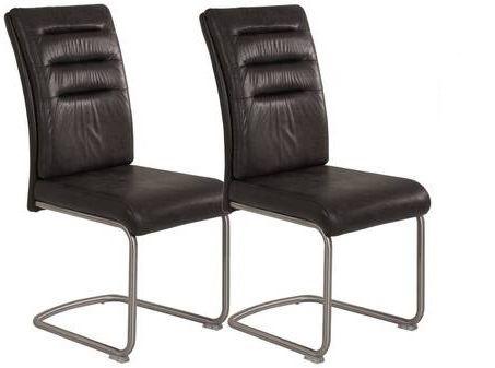 Schwingstuhl Paula S Schwarz Gepolstert 2er-Set - Edelstahlfarben/Anthrazit, MODERN, Textil/Metall (45/102/65cm) - MID.YOU