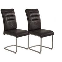 Schwingstuhl Paula S Schwarz Gepolstert 2er-Set - Edelstahlfarben/Anthrazit, MODERN, Textil/Metall (45/102/65cm) - MID.YOU