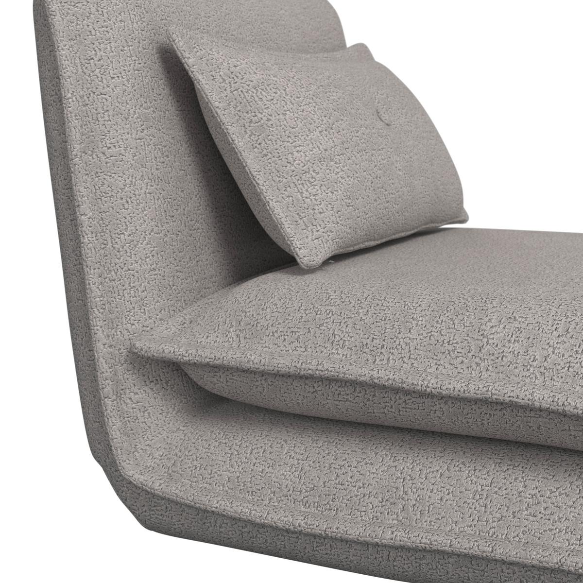 Rozkladacie kreslo TAMARA, svetlosivé buklé, max. 120 kg - svetlosivá, Modern, kov/textil (82/31/69cm) - Bessagi Home