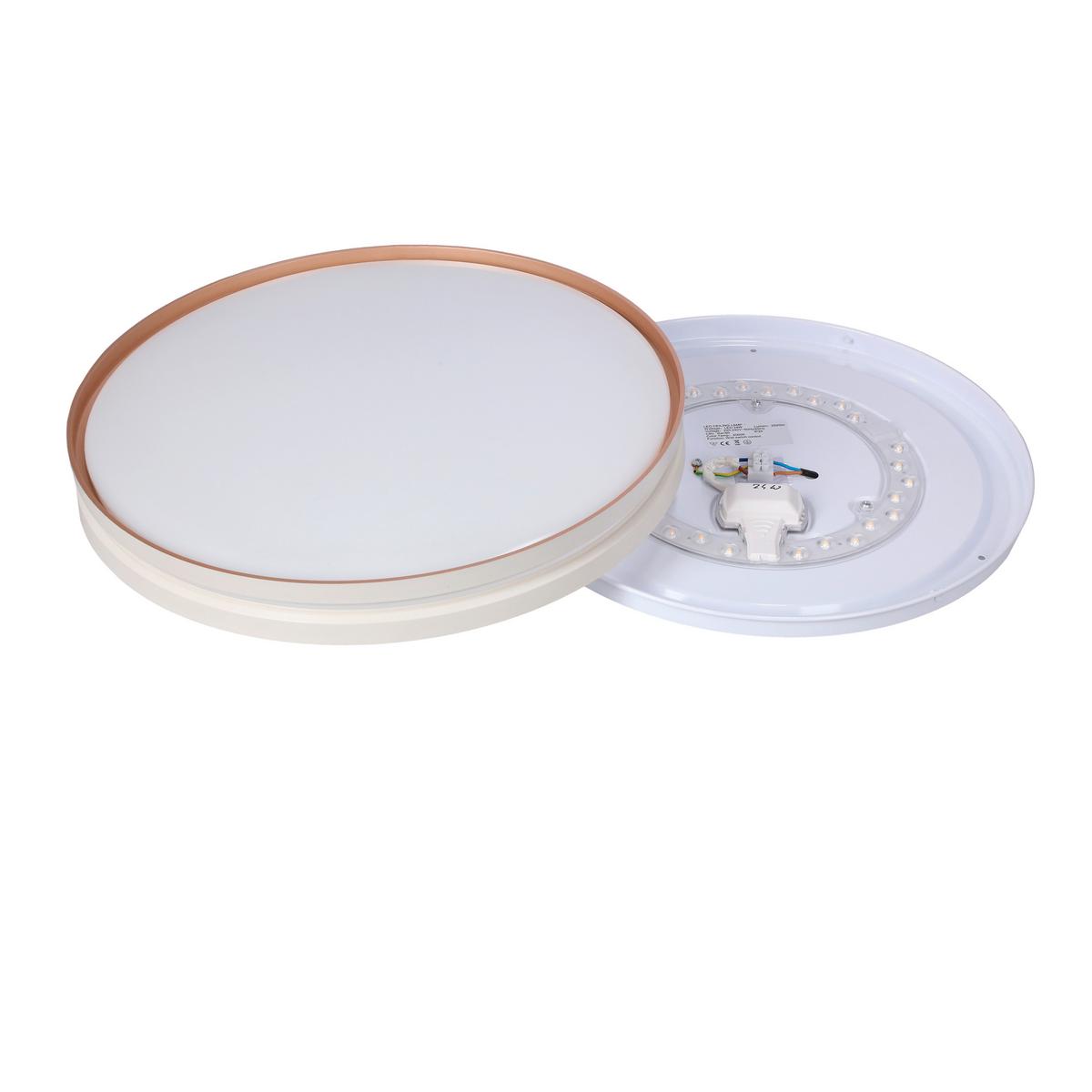 LED-Deckenleuchte Montana - Goldfarben/Weiß, KONVENTIONELL, Kunststoff/Metall (40/40/7cm)