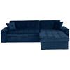 Ecksofa mit Schlaffunktion Keaton + Bettkasten, Indigo - Blau, Basics, Textil (263/169cm) - Livetastic