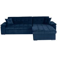 Ecksofa mit Schlaffunktion Keaton + Bettkasten, Indigo - Blau, Basics, Textil (263/169cm) - Livetastic