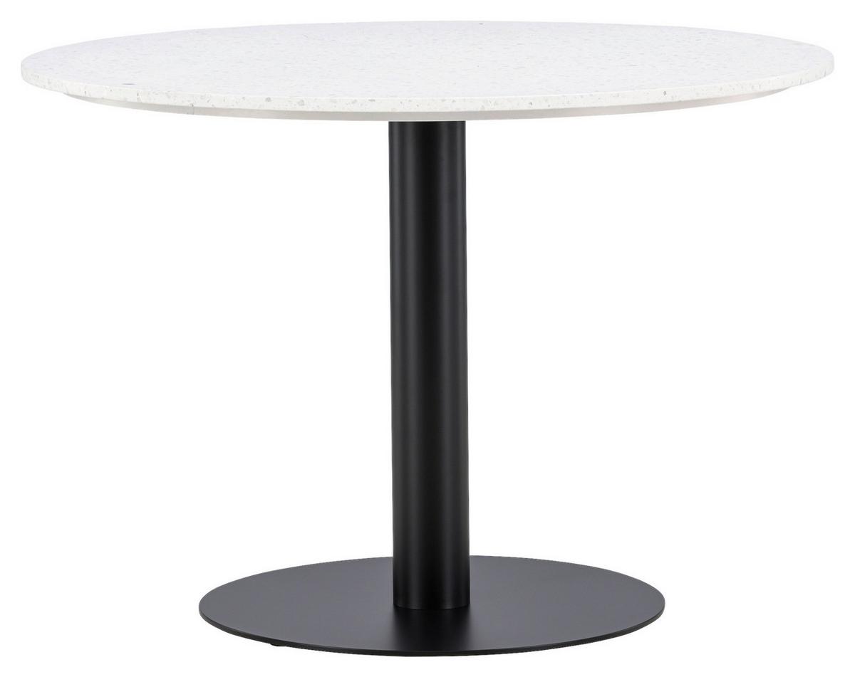 Esstisch Razzia - Schwarz/Weiß, Design, Stein/Metall (106/106/75cm) - Livetastic