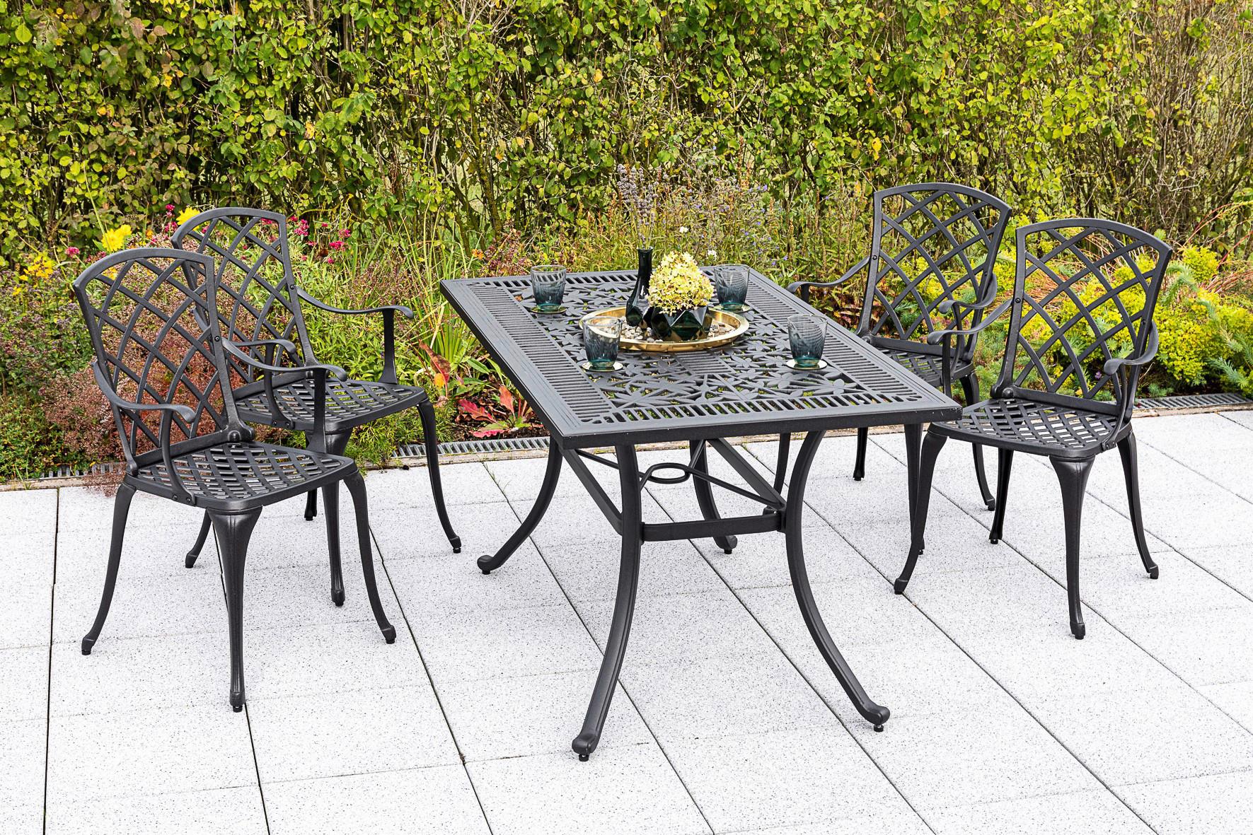 Gartenset Rhodos - Graphitfarben, MODERN, Metall - Gardenson