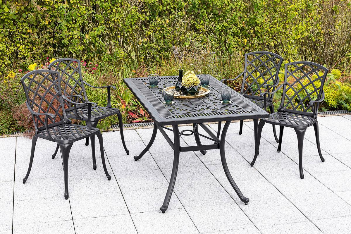 Gartenset Rhodos - Graphitfarben, MODERN, Metall - Gardenson