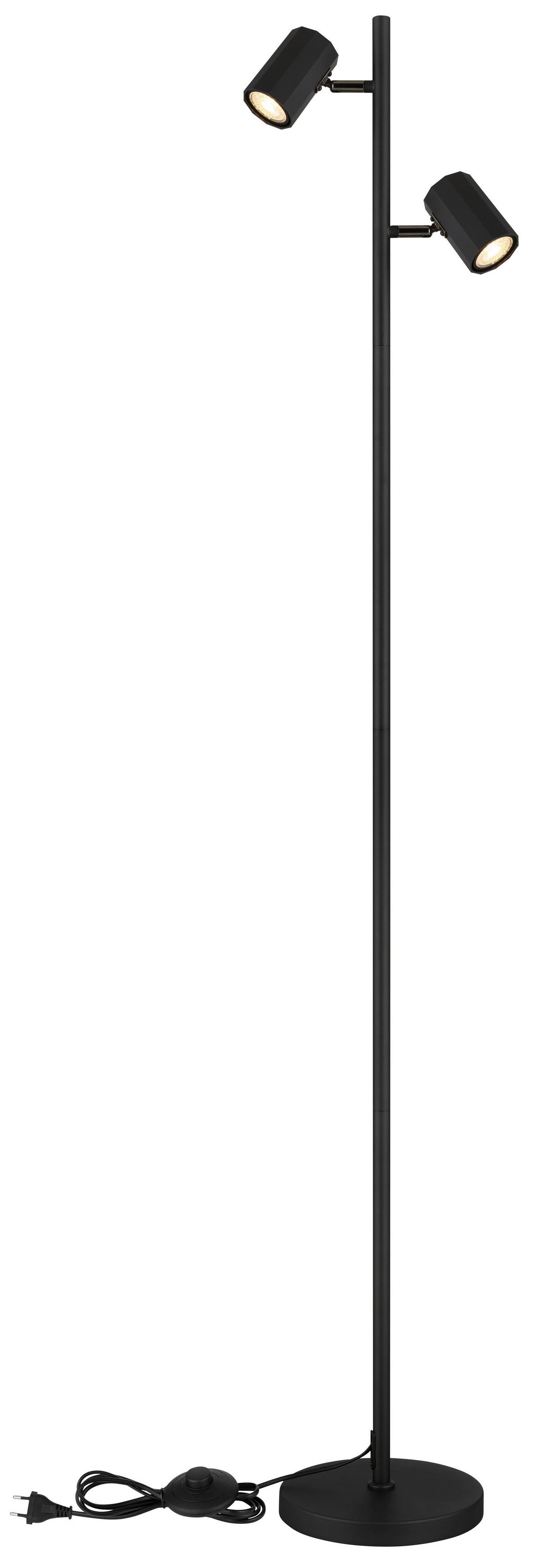 Stehleuchte 57918sb James - Schwarz, Design, Kunststoff/Metall (27/22/158cm) - Globo