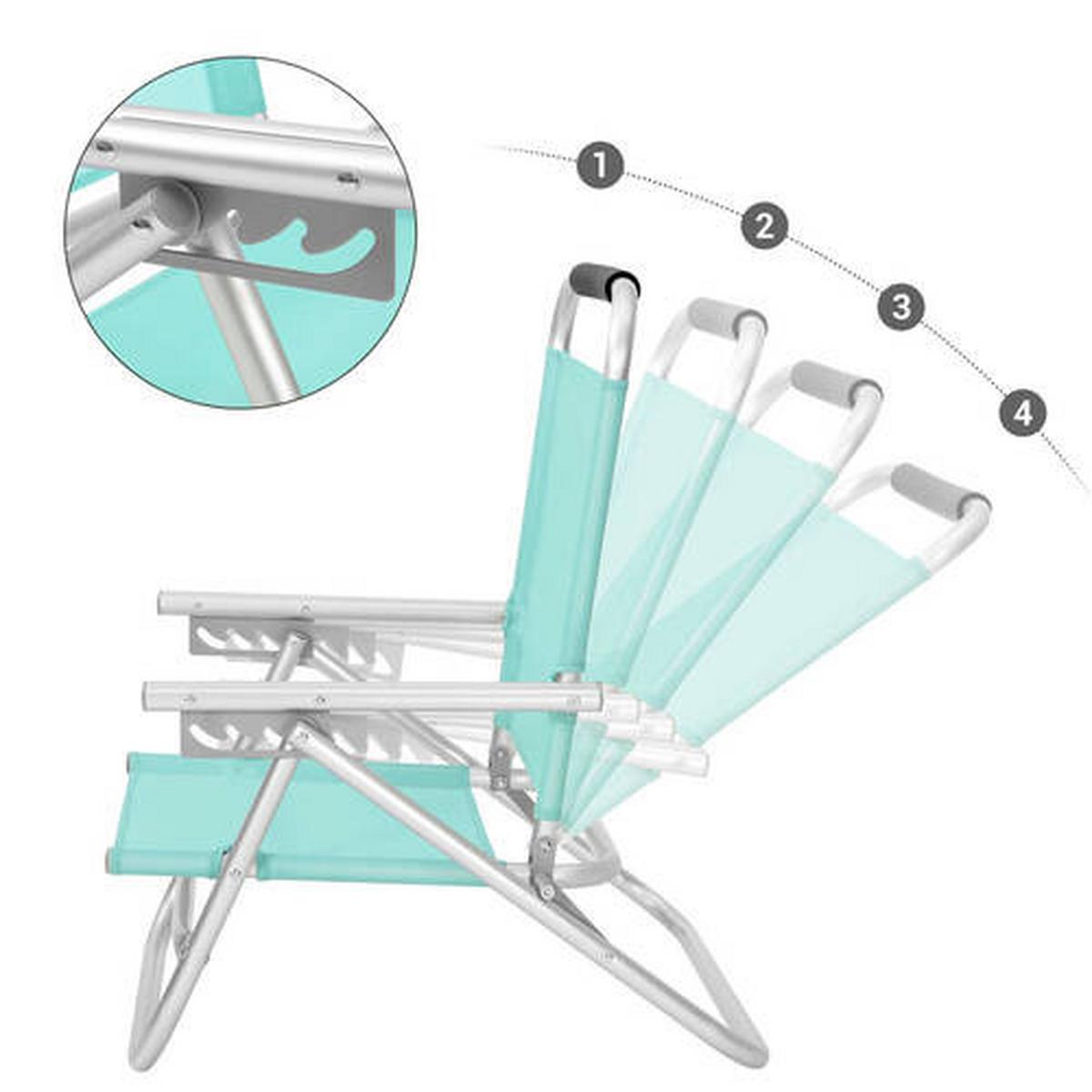 Strandsessel Mintgrün Klappbar, B: 59 cm - Alufarben/Mintgrün, Basics, Textil/Metall (59/71/59cm) - Modante