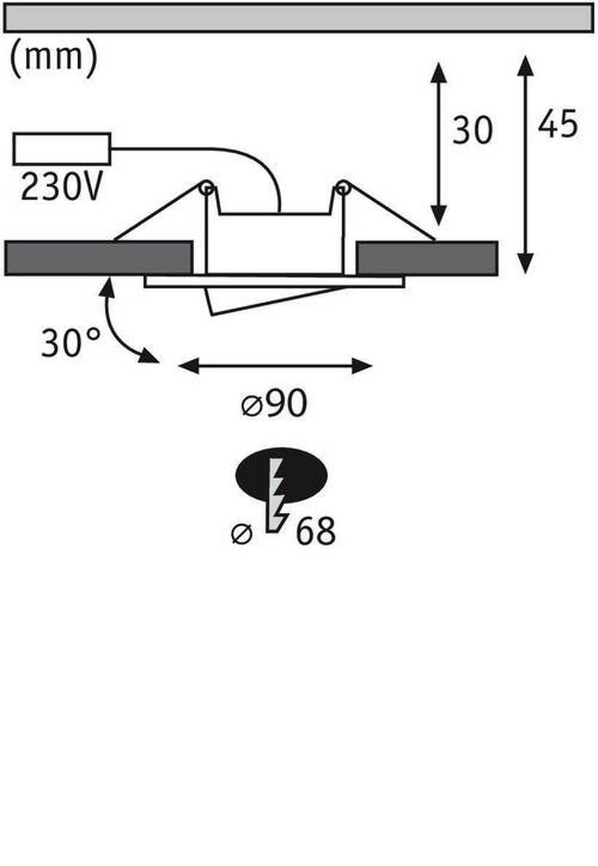 LED-Deckenleuchte Ø 9 cm Schwenkbar Weiß Rund - Weiß, Basics, Kunststoff (9cm) - Paulmann
