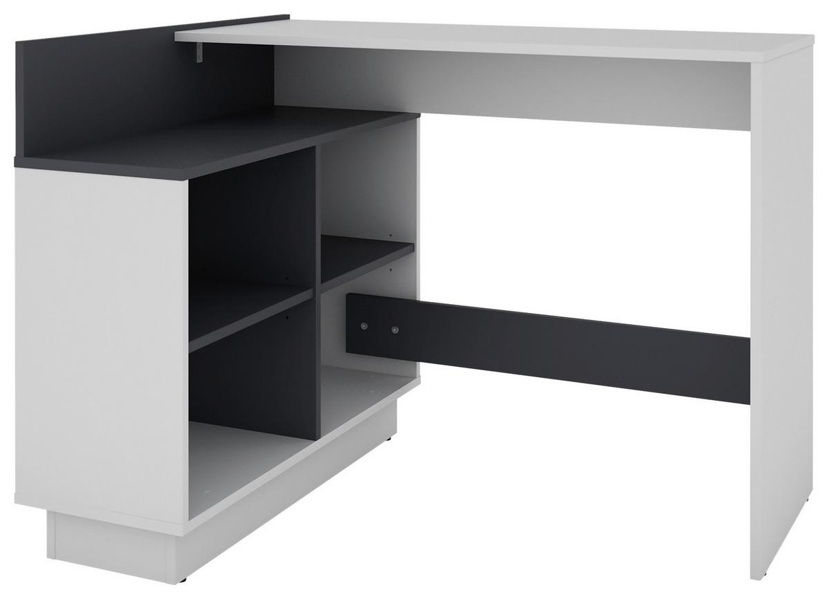 Eckschreibtisch Berni - Graphitfarben/Weiß, MODERN, Holzwerkstoff (102/80/77,5cm) - MID.YOU