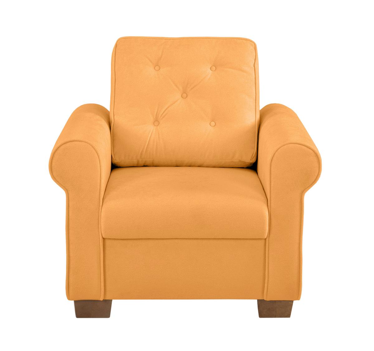 Sessel Arles, Gelb 35 B: 93 Cm - Gelb/Buchefarben, Design, Textil (93/89/82cm) - MID.YOU