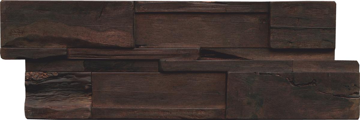 Wandverkleidung Driftwood Hevea Sulu Sea - Dunkelbraun, Basics, Holz (56/20/2cm)