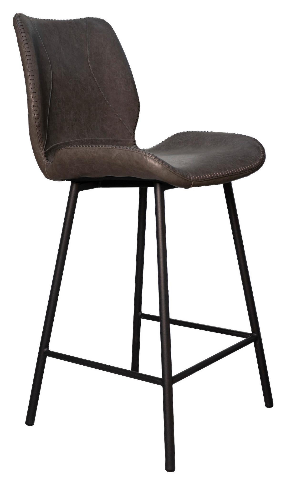 Barhocker-Set Barron - Anthrazit/Schwarz, KONVENTIONELL, Kunststoff/Textil (47/99/40cm) - MID.YOU