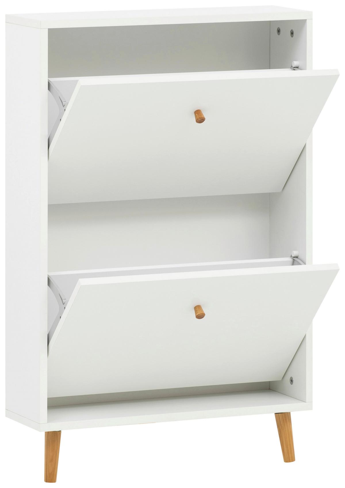 Schuhkipper Bjarne, Weiß B: 59,8 Cm - Weiß, Design, Holzwerkstoff (59,8/92,2/19,55cm) - MID.YOU