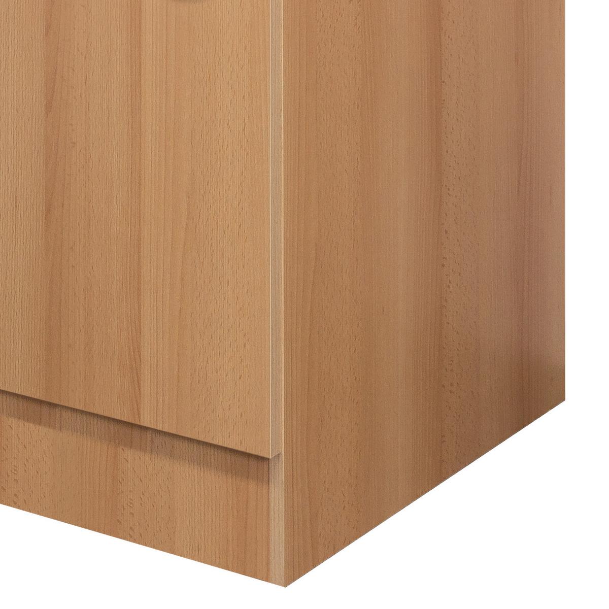 Eckunterschrank Nano 110 cm Buche Dekor 1 Lade 1 Tür - Beige/Buchefarben, MODERN, Holzwerkstoff (110/85/57cm) - FlexWell