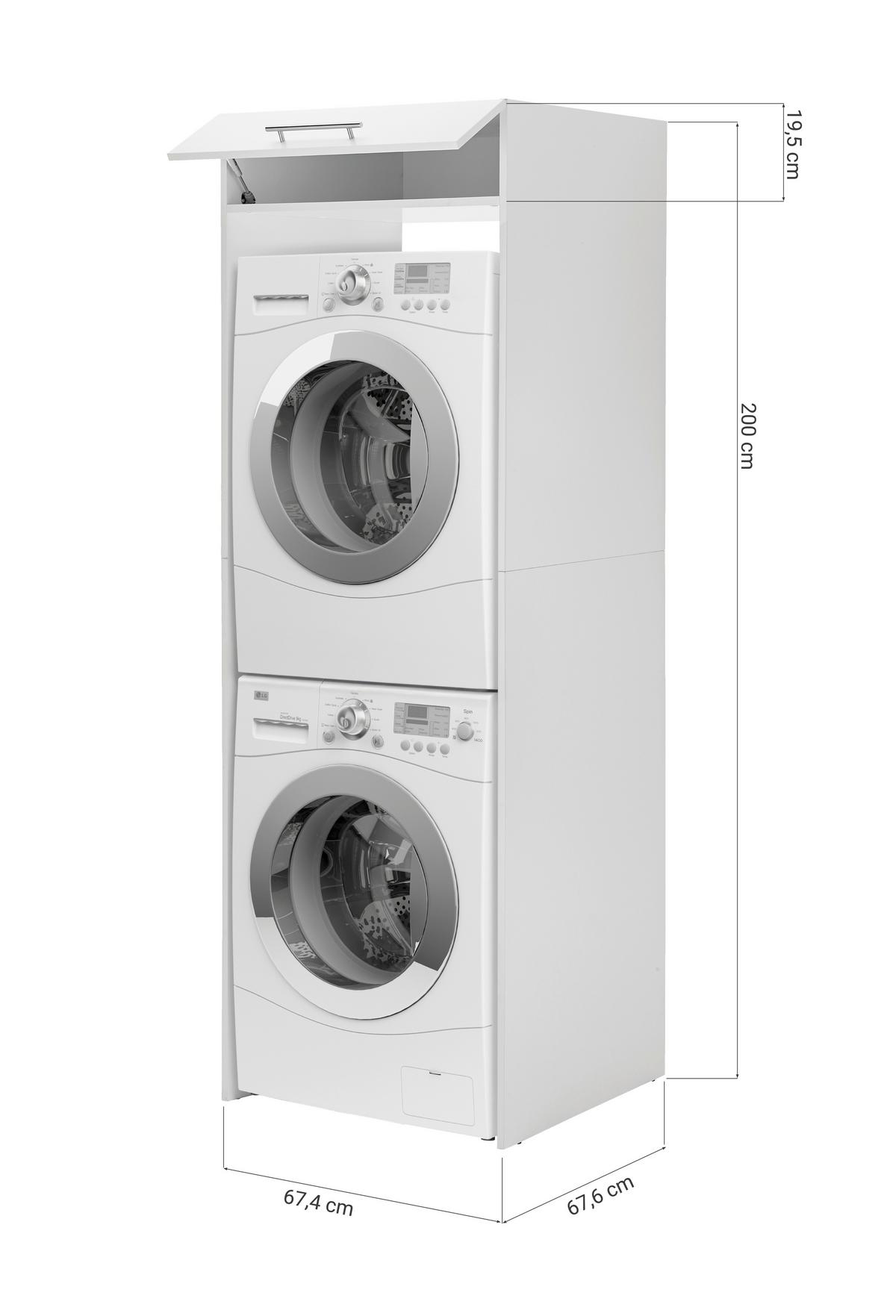 Waschmaschinenschrank Clara - Weiß, KONVENTIONELL, Holzwerkstoff (67,4/200/67,6cm) - Respekta