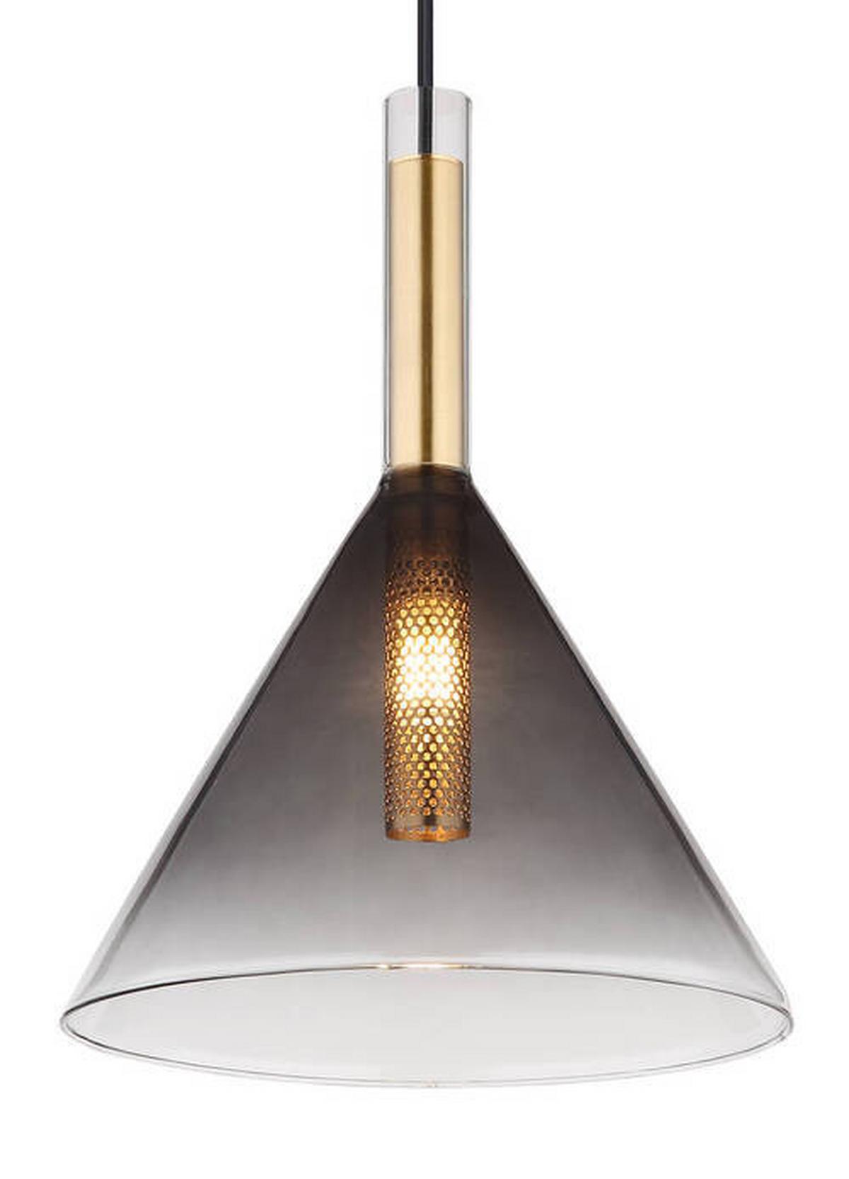 Hängeleuchte 16045h - Klar/Messingfarben, Design, Glas/Metall (20/120cm) - Globo