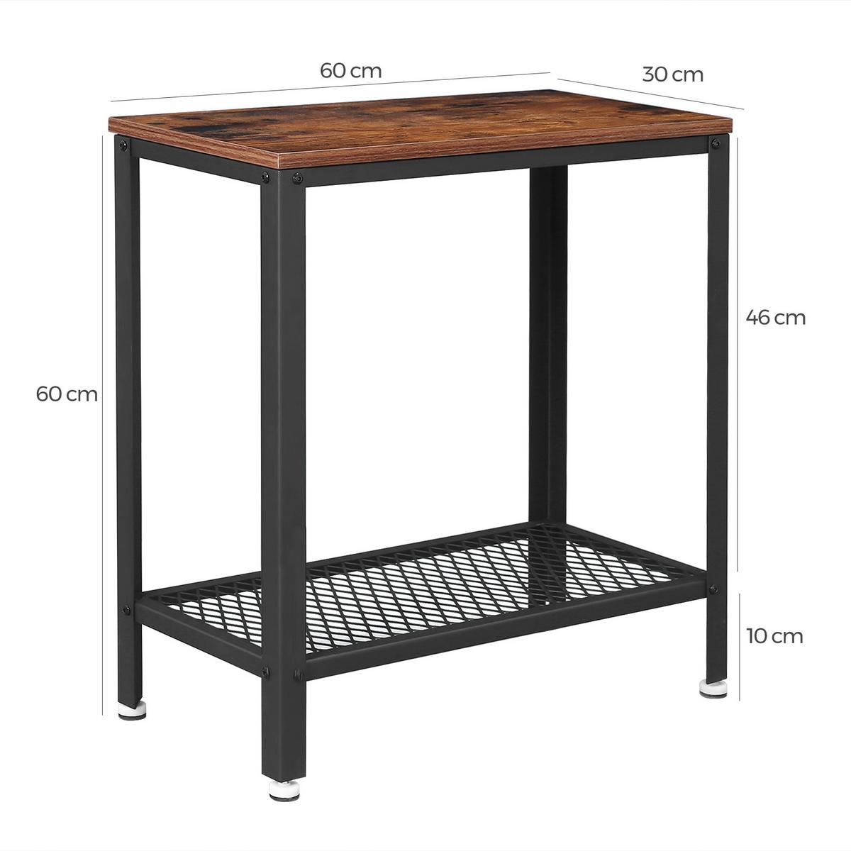 ODKLÁDACÍ STOLEK LET31BX - černá/hnědá, Trend, kov/kompozitní dřevo (60/60/30cm) - Boxxx