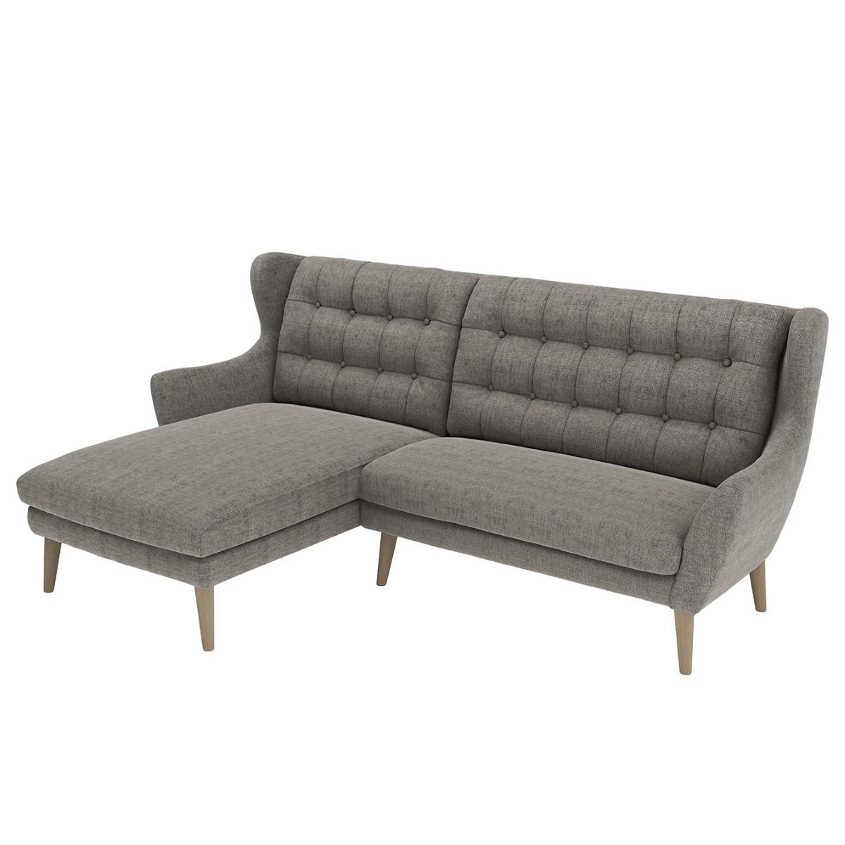 Ecksofa Henry Dunkelgrau S: 250x173 cm - Eichefarben/Dunkelgrau, KONVENTIONELL, Textil (250/173cm) - Trendmanufaktur