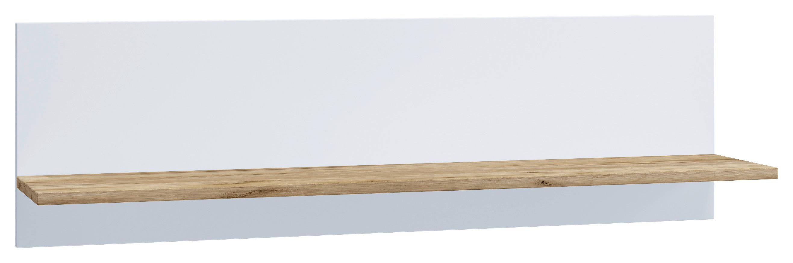 Wandregal Usilo Weiß Honigeiche Dekor - Honigeiche/Weiß, Design, Holzwerkstoff (102/30/20cm) - MID.YOU