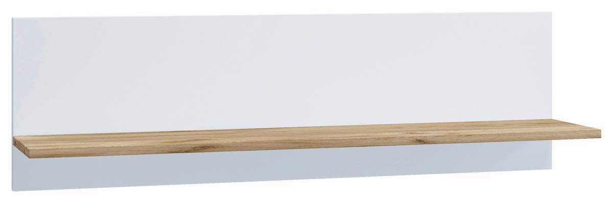 Wandregal Usilo Weiß Honigeiche Dekor - Honigeiche/Weiß, Design, Holzwerkstoff (102/30/20cm) - MID.YOU