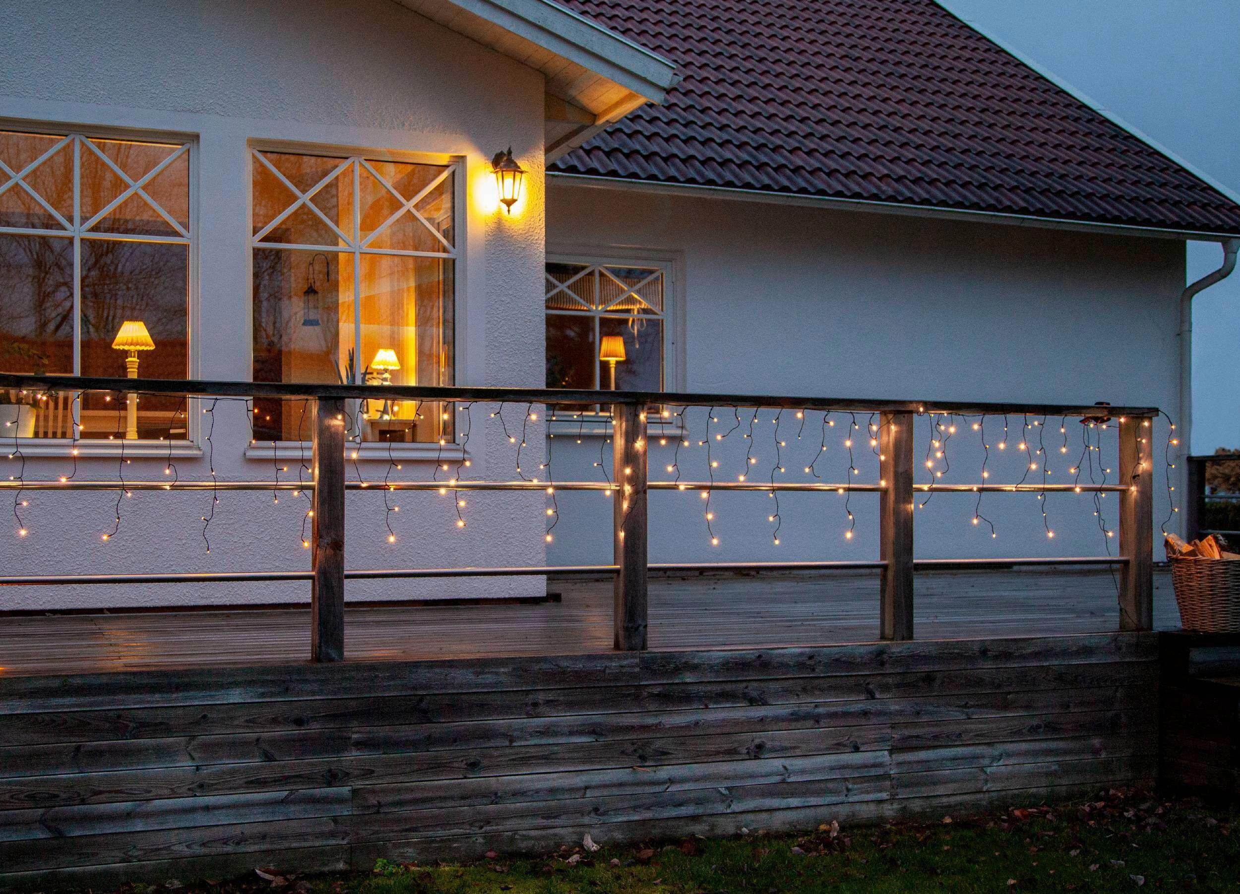 Lichtervorhang 410843 Lichtervorhang - Transparent/Schwarz, Basics, Kunststoff (1190cm) - Eglo