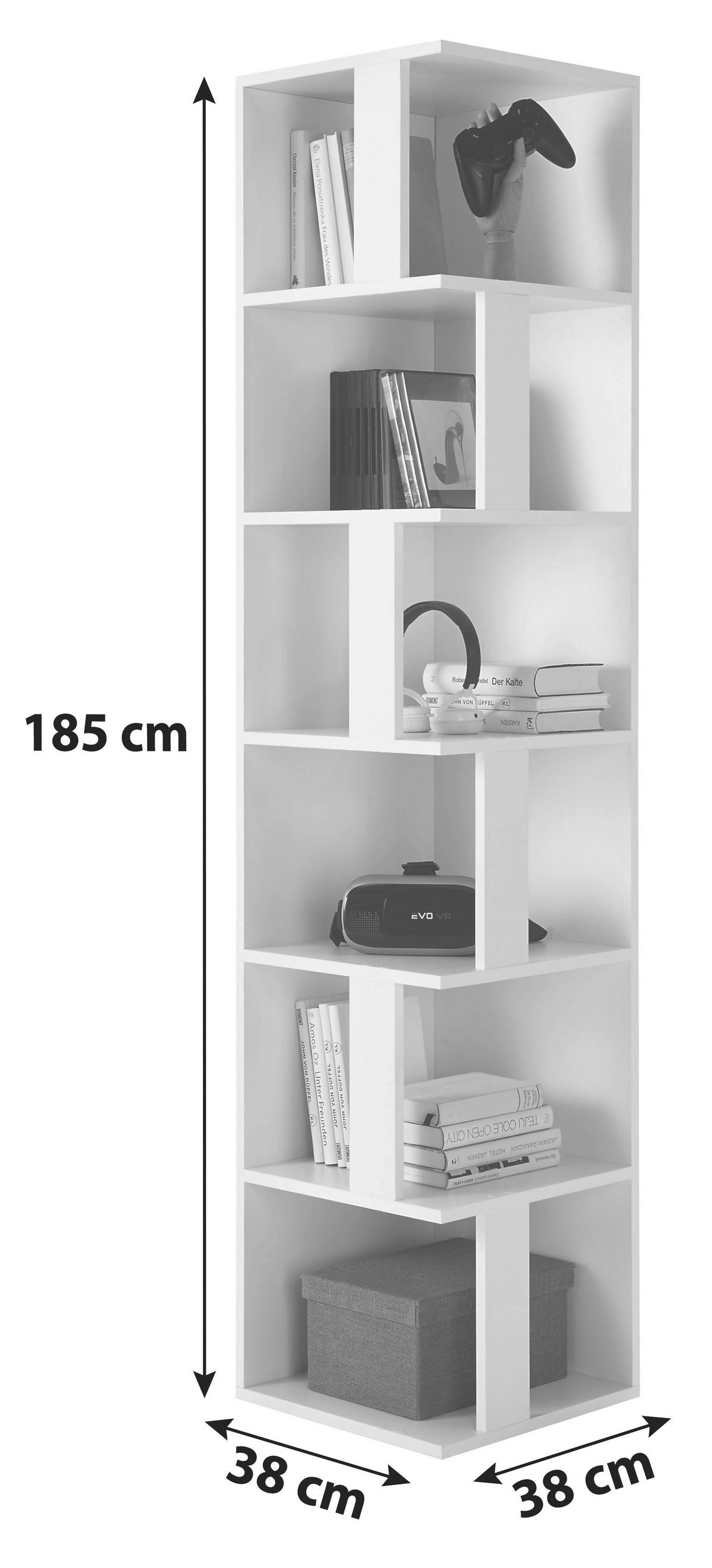 Eckregal Corner Shelf 38 cm Weiß - Weiß, Basics, Holzwerkstoff (38/186/38cm) - P & B