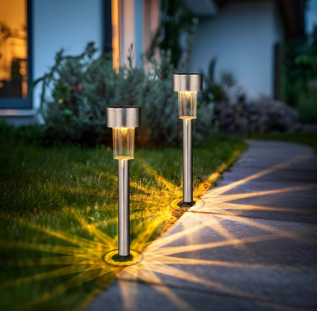 SOLÁRNÍ SVÍTIDLO BIL - barvy nerez oceli, Konvenční, kov/plast (4,5/30,5cm) - Mömax