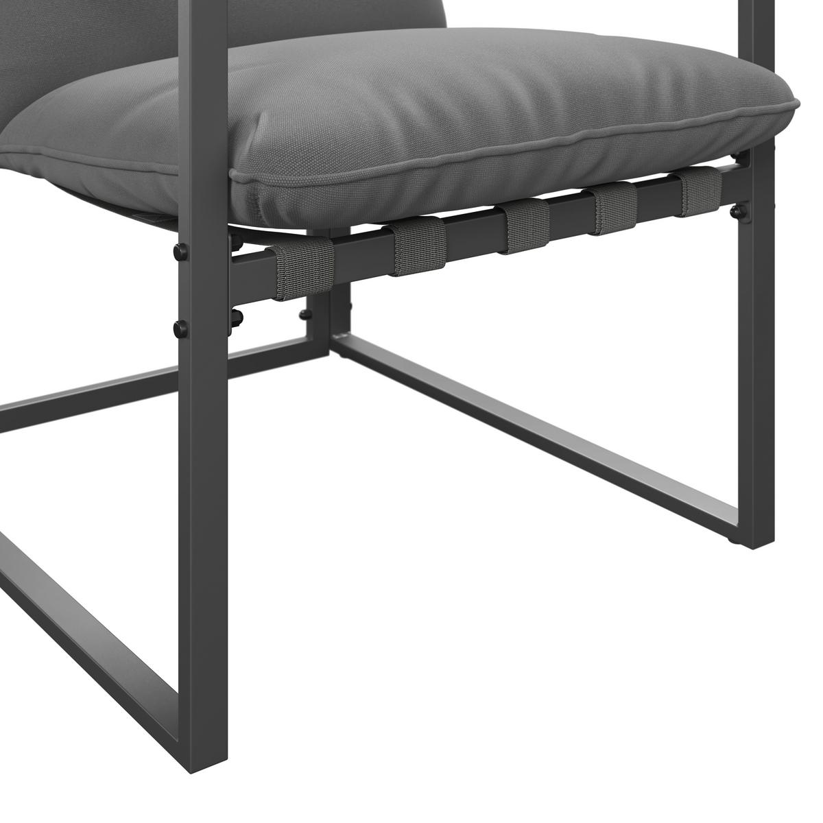 Loungegarnitur Göteborg *ph* - Dunkelgrau/Schwarz, MODERN, Glas/Textil (114/67/70cm) - Beldano