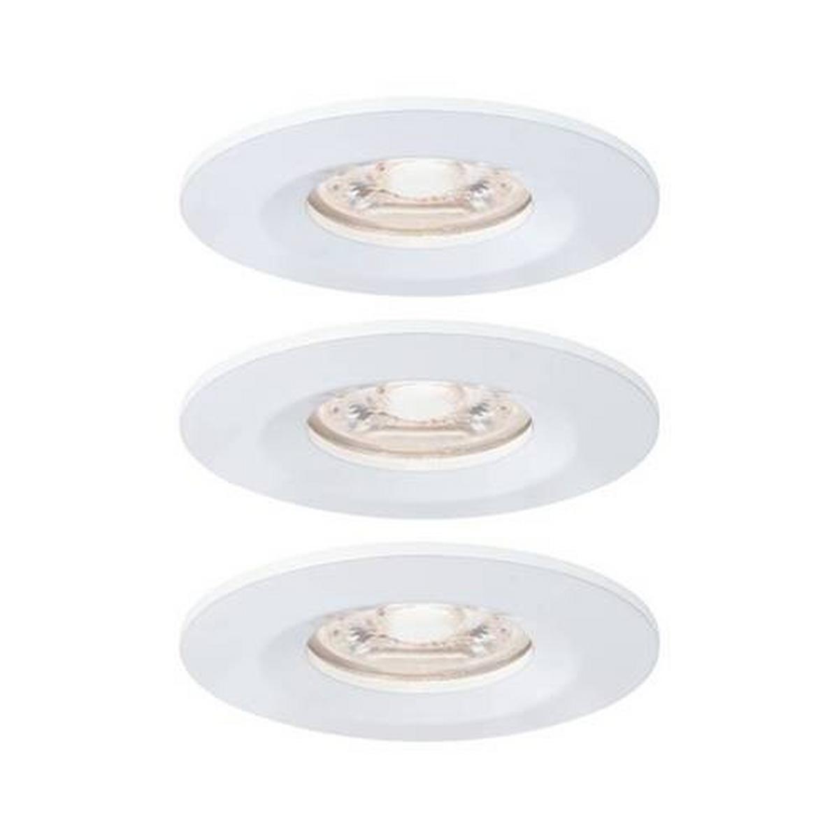 LED-Deckenleuchte Ø 6,5 cm 3er-Set Weiß/Alufarben Rund - Alufarben/Weiß, Basics, Metall (6,5cm) - Paulmann