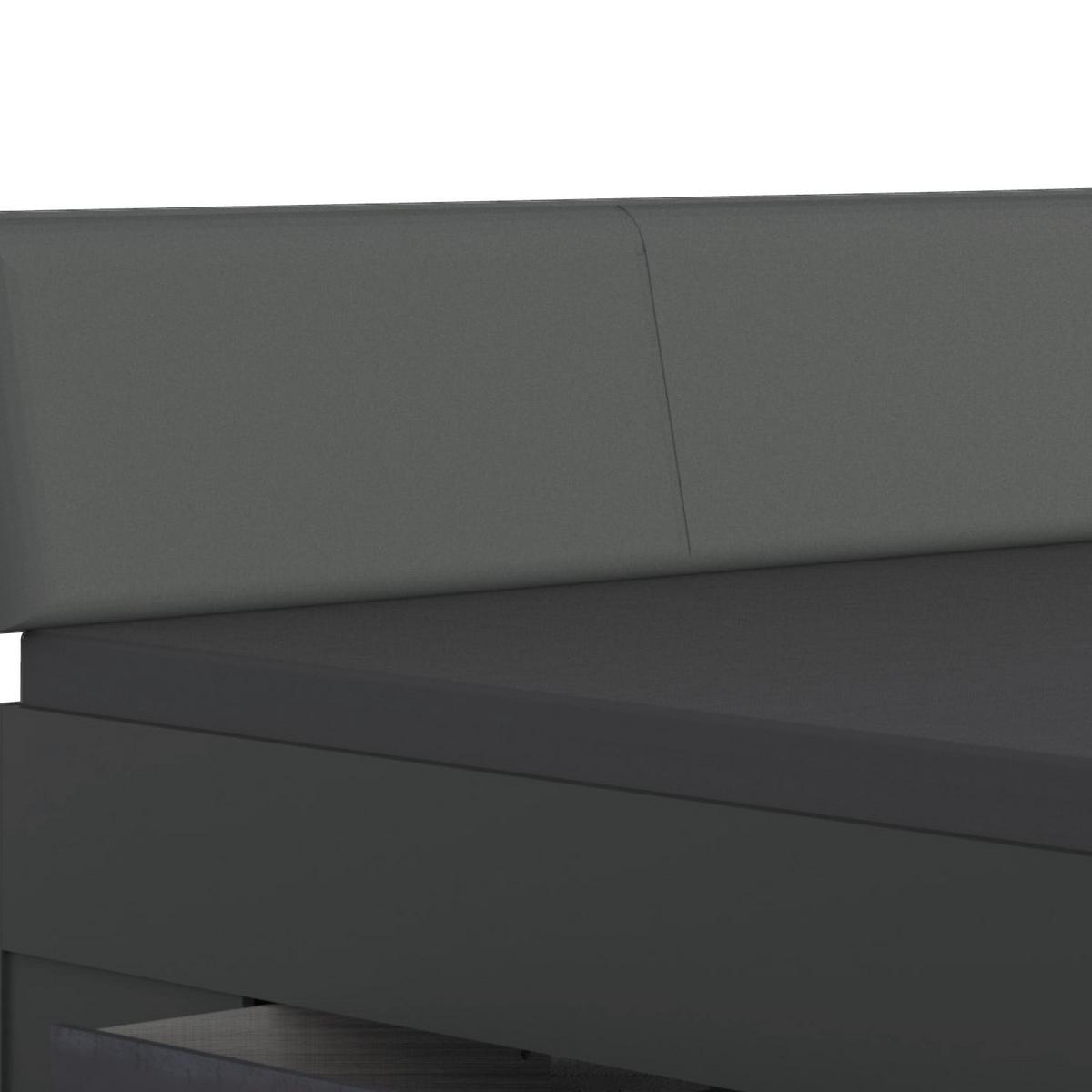 Bett Mit Bettlade 180x200 Kopenhagen Dunkelgrau - Dunkelgrau/Graphitfarben, Basics, Karton/Holzwerkstoff (180/200cm) - MID.YOU