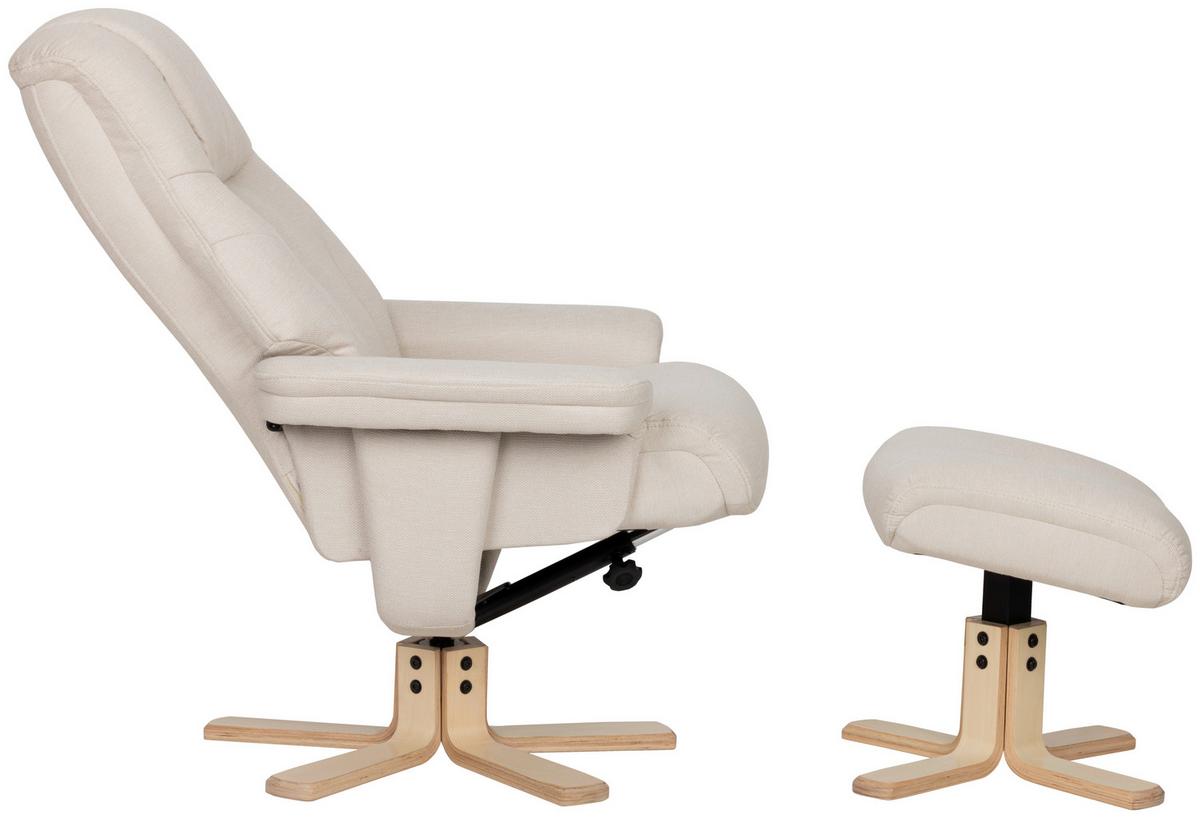 Relaxsesselset Serenity Creme B: 80 Cm - Creme/Naturfarben, Design, Holz/Textil (80/109/79cm) - Livetastic