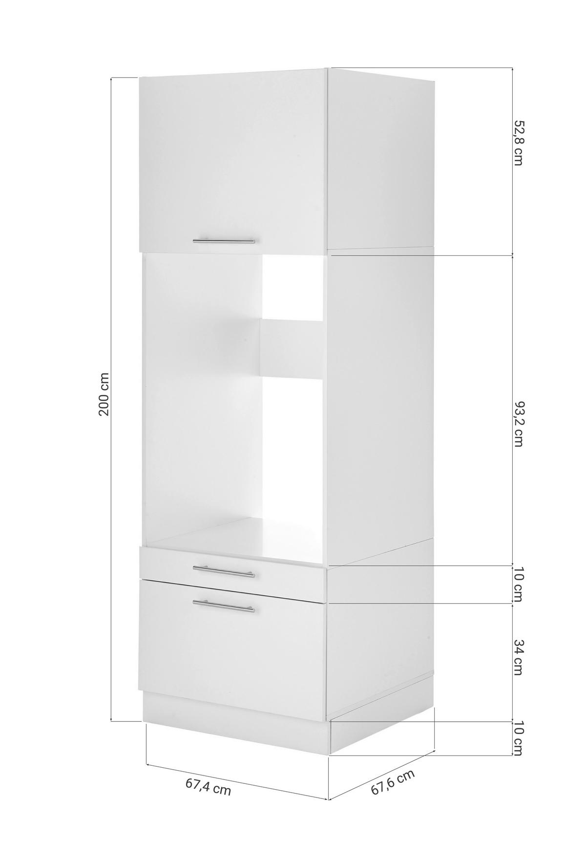 Waschmaschinenschrank Clara - Weiß, KONVENTIONELL, Holzwerkstoff (67,4/200/67,6cm) - Respekta