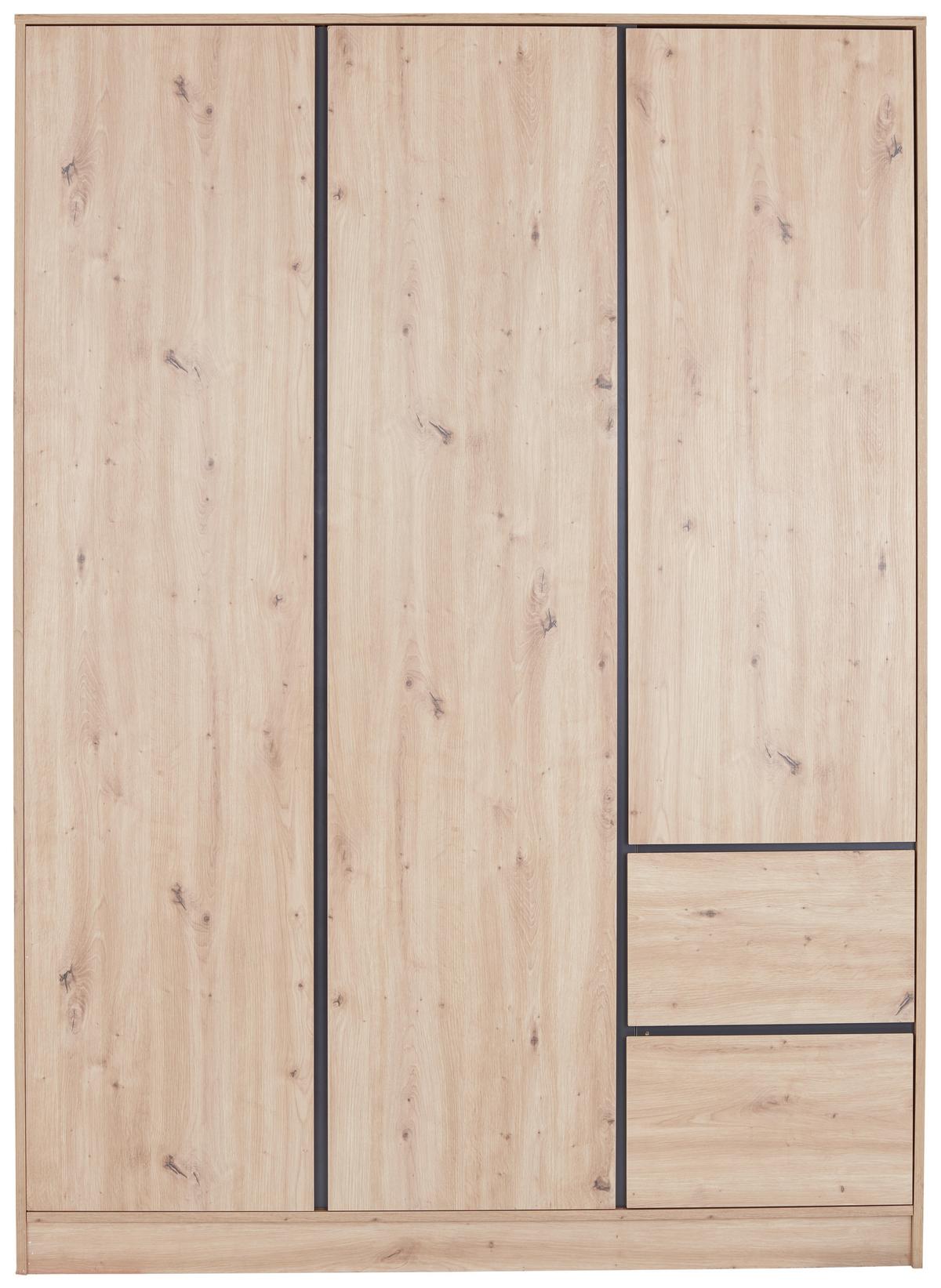 Kleiderschrank Basit - Eiche Artisan, KONVENTIONELL, Holzwerkstoff (146,8/205,5/56,6cm)