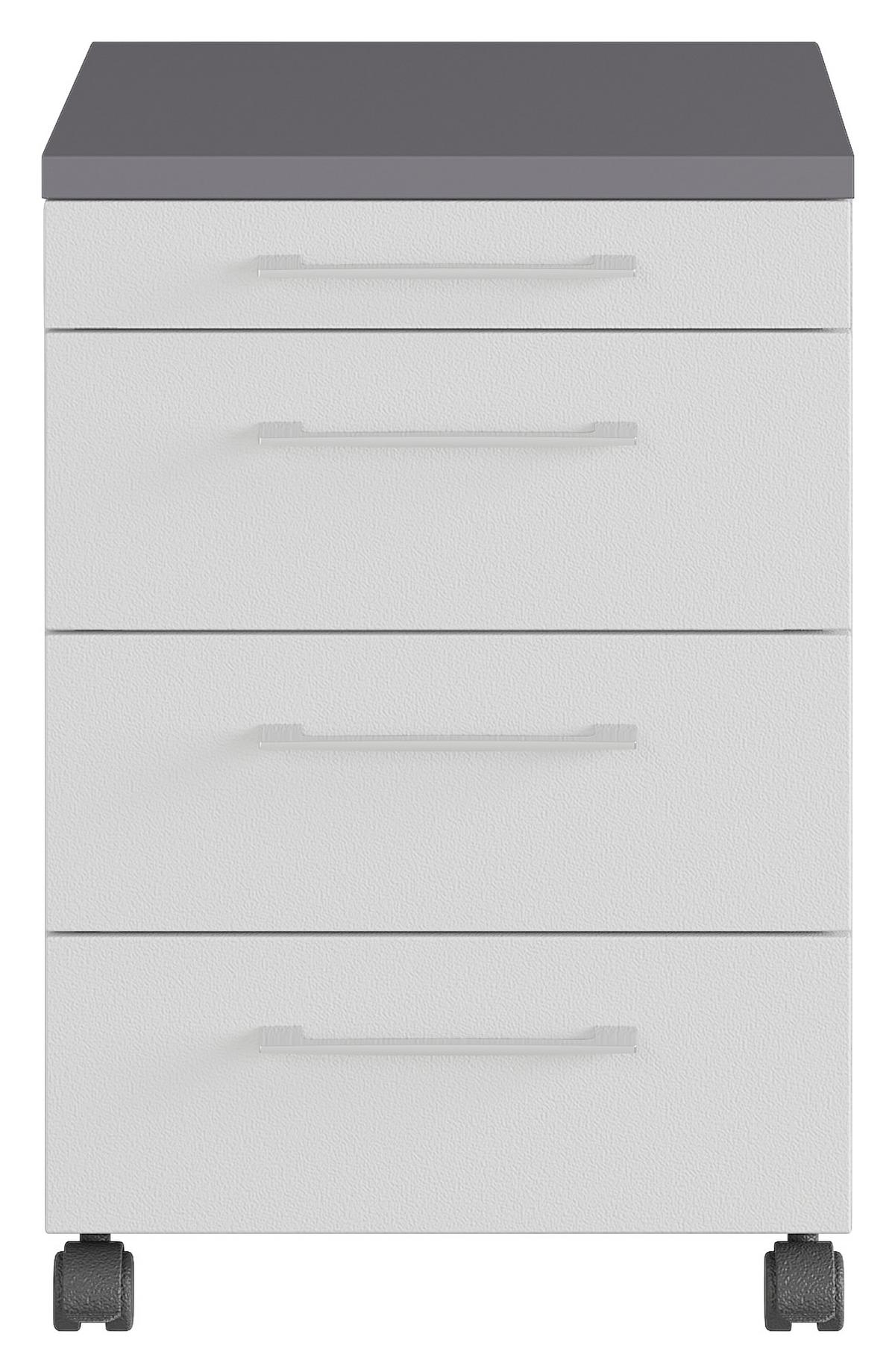 Rollcontainer Graphit/Grau GW-Profi 42x61x49 cm - Graphitfarben/Grau, KONVENTIONELL, Holzwerkstoff/Kunststoff (42/61/49cm) - Germania
