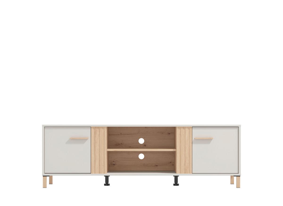 Tv-elem Belfort - tölgyfa színű/fehér, Modern, faalapú anyag (163,5/52/40cm)
