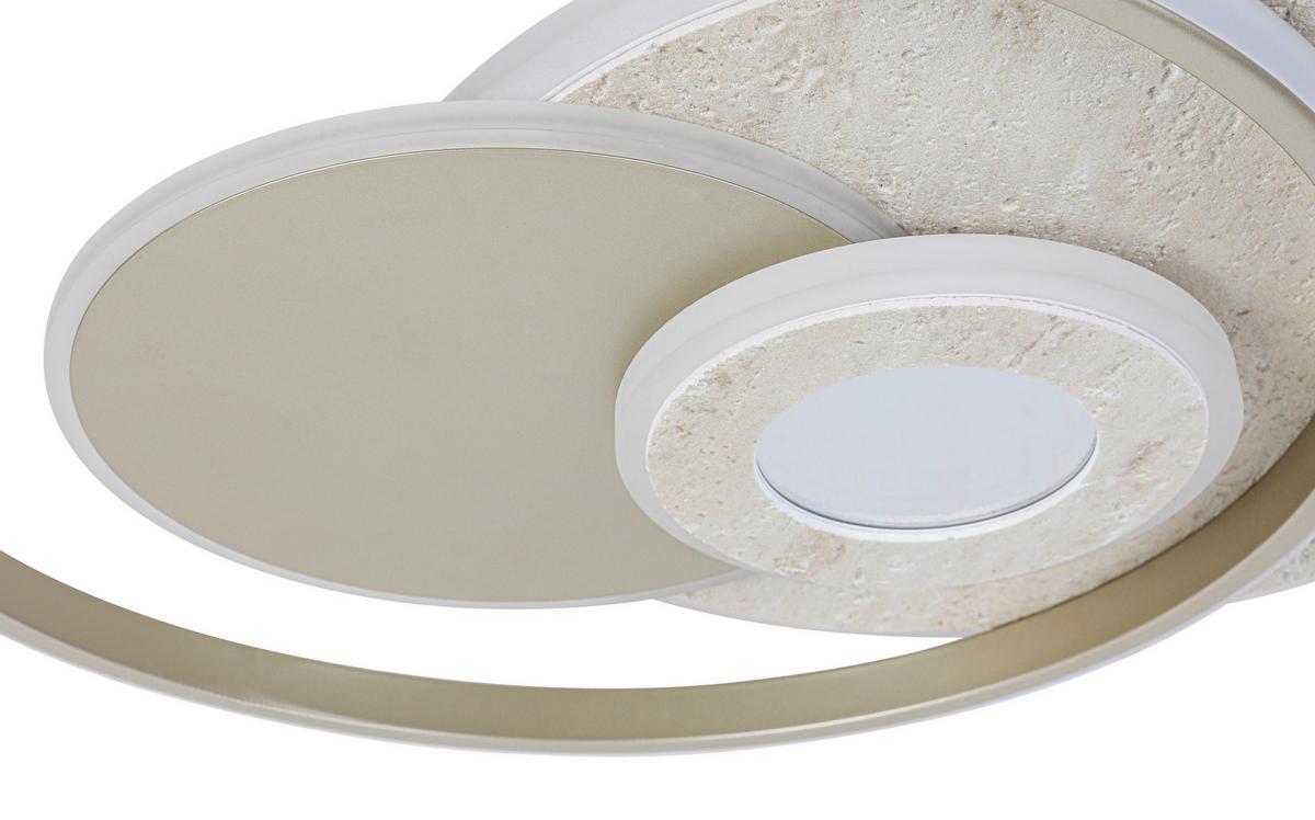 LED-Deckenleuchte Cara - Sandfarben/Champagner, Basics, Kunststoff/Metall (42/51/6,5cm) - Luca Bessoni