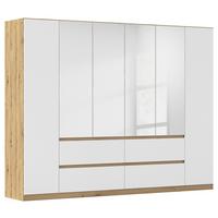 Drehtürenschrank Mainz Eiche Artisan B: 271 cm - Silberfarben/Weiß, Basics, Holzwerkstoff (271/210/54cm) - Rauch Möbel